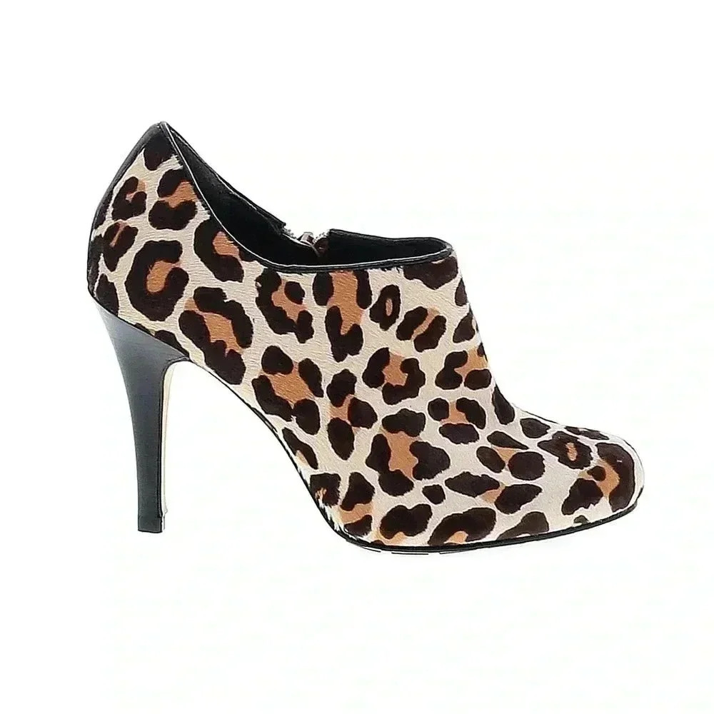 [9B]Cole Haan Nike Leopard Print Cow Hair 3.5” Heeled Ankle Boots-  NWOT